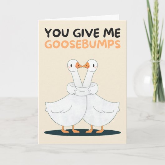 Happy Anniversary Cute Funny Simple Goose Card カード (正面)