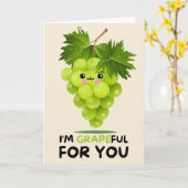 Happy Anniversary Cute Funny Simple Grape Card カード (黄色い花)