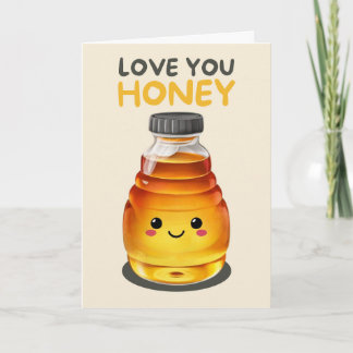 Happy Anniversary Cute Funny Simple Honey Card カード