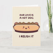 Happy Anniversary Cute Funny Simple Hotdog Card カード (正面)