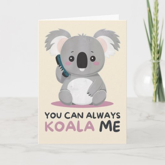 Happy Anniversary Cute Funny Simple Koala Card カード (正面)