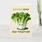 Happy Anniversary Cute Funny Simple Lettuce Card カード (正面)