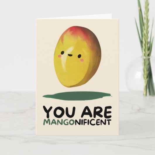Happy Anniversary Cute Funny Simple Mango Card カード (正面)