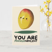 Happy Anniversary Cute Funny Simple Mango Card カード (黄色い花)