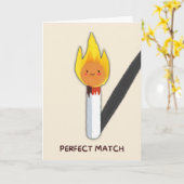 Happy Anniversary Cute Funny Simple Match Card カード (黄色い花)