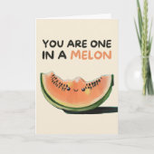 Happy Anniversary Cute Funny Simple Melon Card カード (正面)