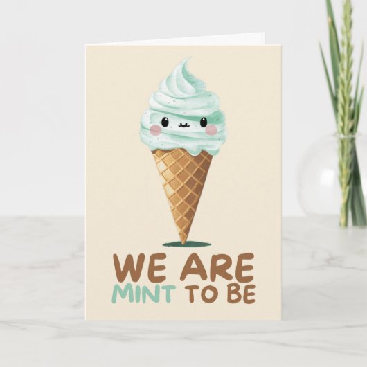 Happy Anniversary Cute Funny Simple Mint Card カード (正面)