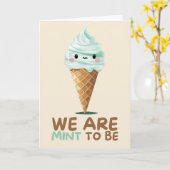 Happy Anniversary Cute Funny Simple Mint Card カード (黄色い花)