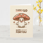 Happy Anniversary Cute Funny Simple Mushroom Card カード (黄色い花)