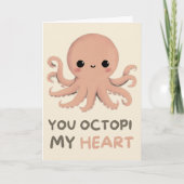 Happy Anniversary Cute Funny Simple Octopus Card カード (正面)