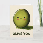 Happy Anniversary Cute Funny Simple Olive Card カード (正面)
