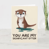 Happy Anniversary Cute Funny Simple Otter Card カード (正面)
