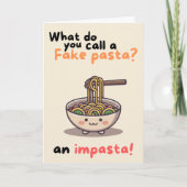 Happy Anniversary Cute Funny Simple Pasta Card カード (正面)