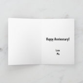 Happy Anniversary Cute Funny Simple Pasta Card カード (内部)