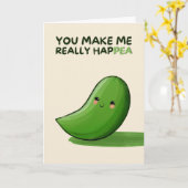 Happy Anniversary Cute Funny Simple Pea Card カード (黄色い花)