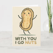 Happy Anniversary Cute Funny Simple Peanut Card カード (正面)