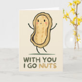 Happy Anniversary Cute Funny Simple Peanut Card カード (黄色い花)