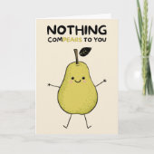 Happy Anniversary Cute Funny Simple Pear Card カード (正面)