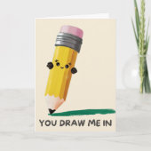 Happy Anniversary Cute Funny Simple Pencil Card カード (正面)