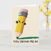 Happy Anniversary Cute Funny Simple Pencil Card カード (黄色い花)