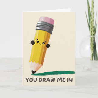 Happy Anniversary Cute Funny Simple Pencil Card カード