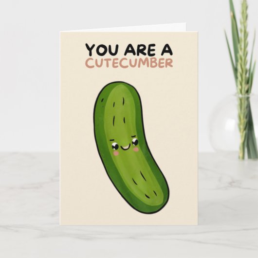 Happy Anniversary Cute Funny Simple Pickle Card カード (正面)