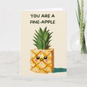 Happy Anniversary Cute Funny Simple Pineapple Card カード (正面)