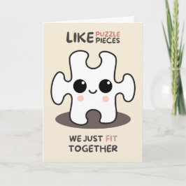 Happy Anniversary Cute Funny Simple Puzzle Card カード