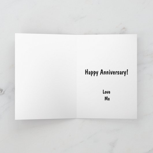 Happy Anniversary Cute Funny Simple Puzzle Card カード (内部)