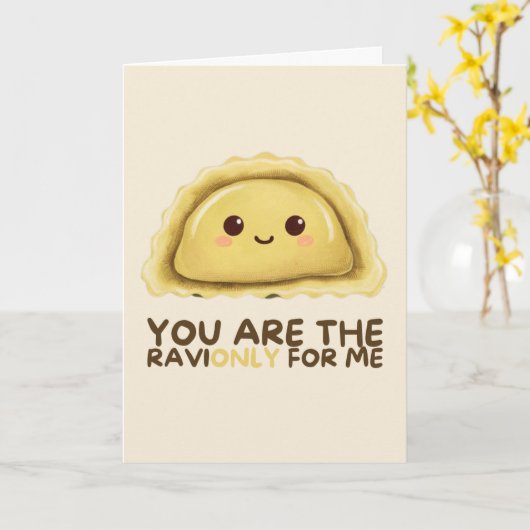 Happy Anniversary Cute Funny Simple Ravioli Card カード (黄色い花)