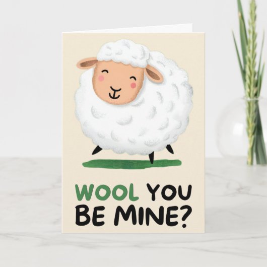 Happy Anniversary Cute Funny Simple Sheep Card カード (正面)