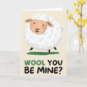 Happy Anniversary Cute Funny Simple Sheep Card カード (黄色い花)