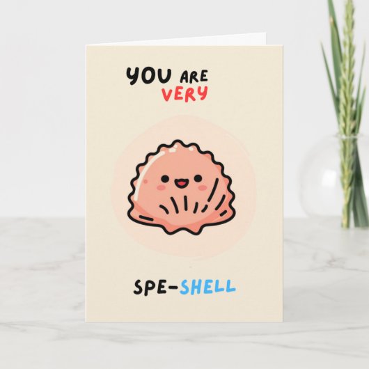 Happy Anniversary Cute Funny Simple Shell Card カード (正面)