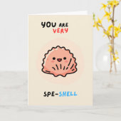 Happy Anniversary Cute Funny Simple Shell Card カード (黄色い花)