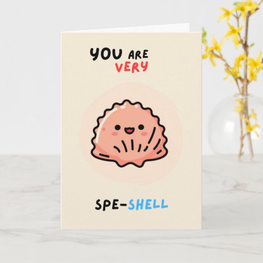 Happy Anniversary Cute Funny Simple Shell Card カード (黄色い花)