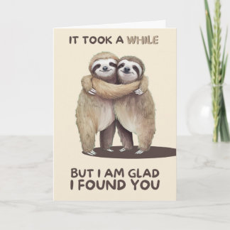 Happy Anniversary Cute Funny Simple Sloth Card カード