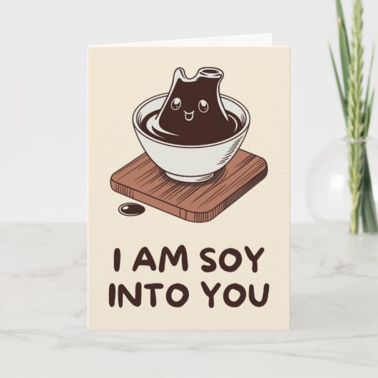 Happy Anniversary Cute Funny Simple Soy Sauce Card カード (正面)