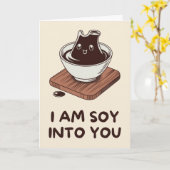 Happy Anniversary Cute Funny Simple Soy Sauce Card カード (黄色い花)
