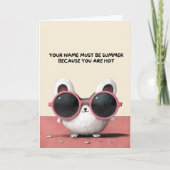 Happy Anniversary Cute Funny Simple Summer Card カード (正面)