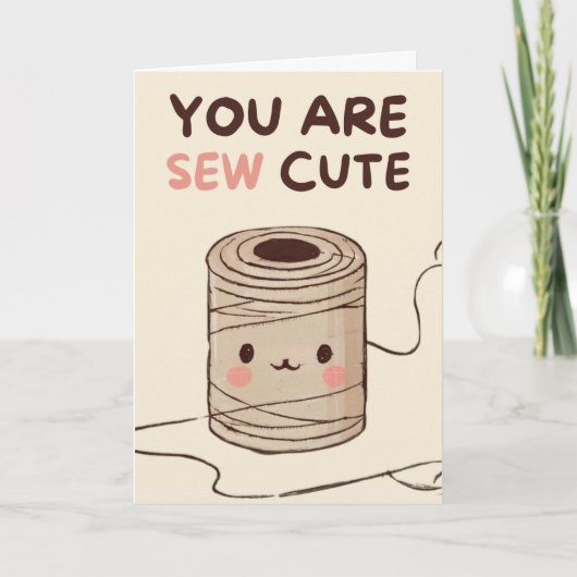 Happy Anniversary Cute Funny Simple Thread Card カード (正面)