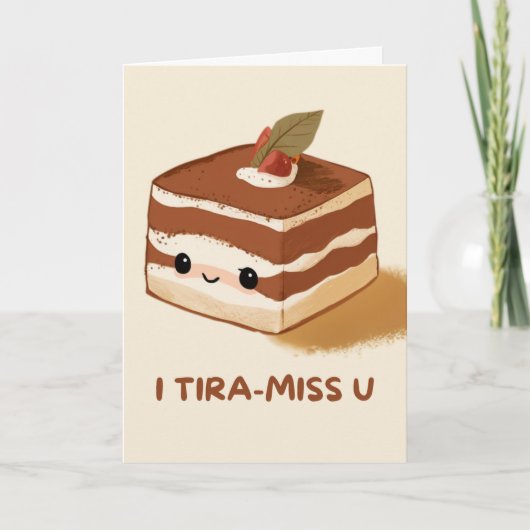 Happy Anniversary Cute Funny Simple Tiramisu Card カード (正面)