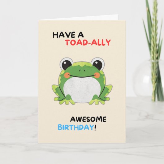 Happy Anniversary Cute Funny Simple Toad Card カード (正面)