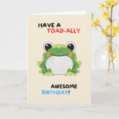Happy Anniversary Cute Funny Simple Toad Card カード (黄色い花)