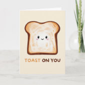 Happy Anniversary Cute Funny Simple Toast Card カード (正面)