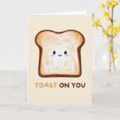 Happy Anniversary Cute Funny Simple Toast Card カード (黄色い花)