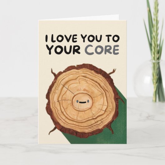 Happy Anniversary Cute Funny Simple Tree Card カード (正面)