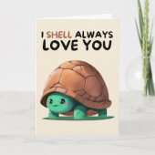 Happy Anniversary Cute Funny Simple Turtle Card カード (正面)