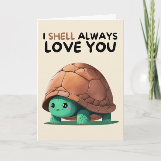 Happy Anniversary Cute Funny Simple Turtle Card カード (正面)