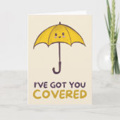 Happy Anniversary Cute Funny Simple Umbrella Card カード (正面)