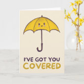 Happy Anniversary Cute Funny Simple Umbrella Card カード (黄色い花)